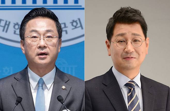 박성준 수석대변인(왼쪽)과 김태선 비서실장. 중앙포토