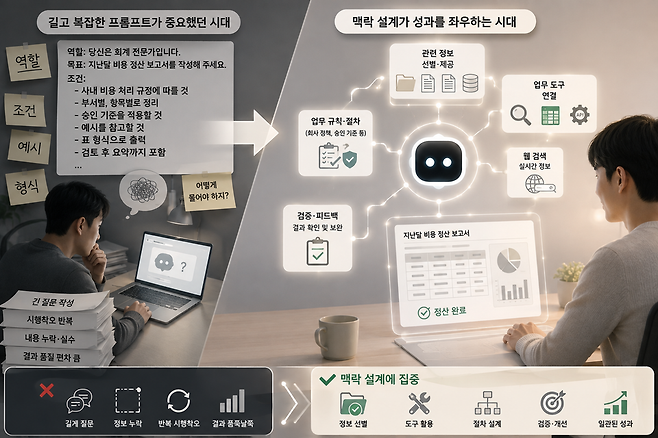 생성형 인공지능(AI)을 잘 활용하려면 질문부터 길고 정교하게 작성해야 한다는 공식이 흔들리고 있다. 최신 AI가 짧은 지시에서도 사용자의 의도를 파악하고 필요한 작업을 스스로 구체화하는 방향으로 발전하면서다. / 사진=생성형AI(챗GPT) 이미지
