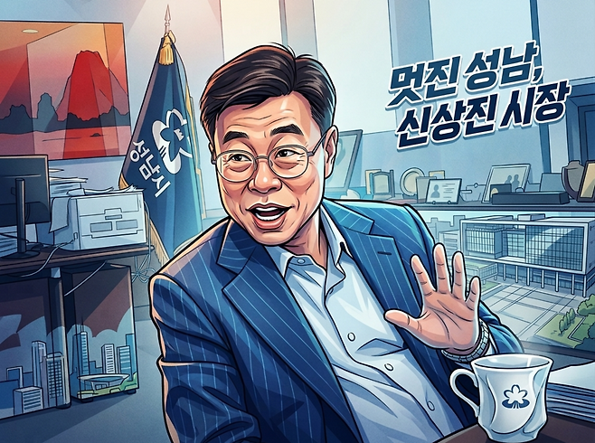 신상진 성남시장 캐리커처. /AI Gemini