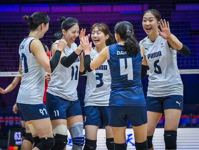 2026 아시아선수권 조별리그 C조 1차전에서 베트남전에 나선 한국 선수들의 모습. 사진=FIVB