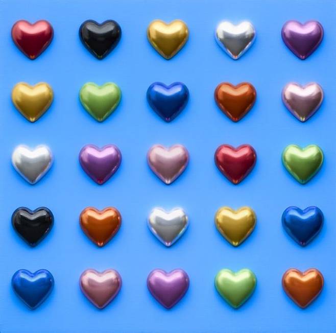 곽신, Endless Love, Aluminum block by milling on canvas, 100×100cm *재판매 및 DB 금지