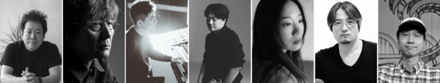 ▲ 영화음악 경쟁 부문 '뮤직인사이트' 본심에 오른 조영욱·달파란·김태성·김준석·김사월·정용진·이수빈 음악감독, 제천국제음악영화제 제공