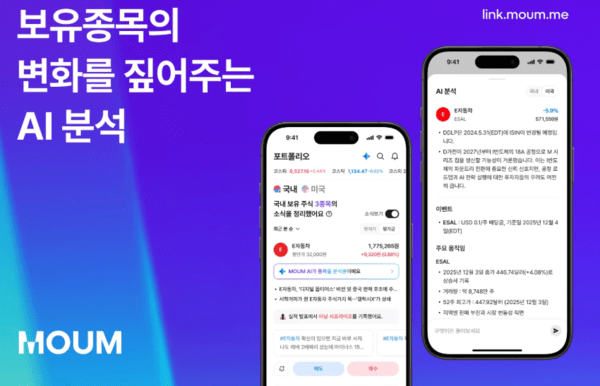 메리츠증권이 지난 1일 선보인 신규 금융 플랫폼 '모음(MOUM)'의 AI 분석 기능. 사진=메리츠증권