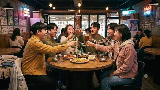 잔병치레가 없는 건강한 20대라도 소주를 반복적으로 섭취하면 혈관 내벽을 망가뜨리는 염증 수치가 또래보다 높아진다는 연구 결과가 나왔다 | 출처: Gemini 생성