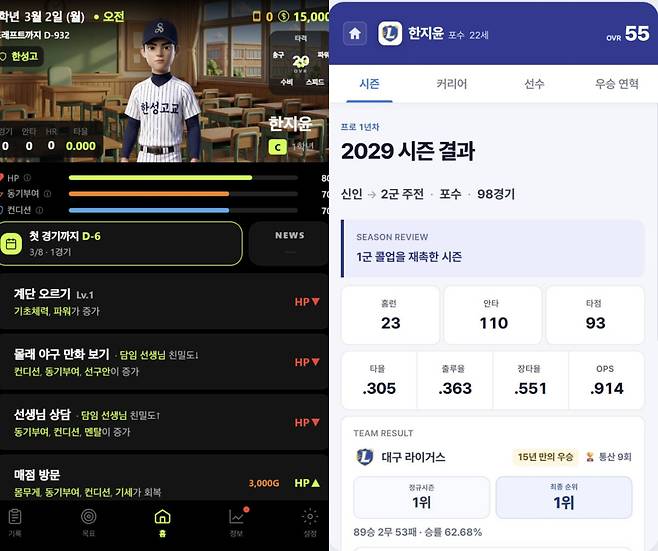 프로그래밍을 전문적으로 배우지 않은 직장인, 자영업자가 야구 게임을 만들어 큰 인기를 모으고 있다. 게임 ‘더 루키 : 고교야구선수 키우기’, ‘이번 생은 야구다’ 갈무리