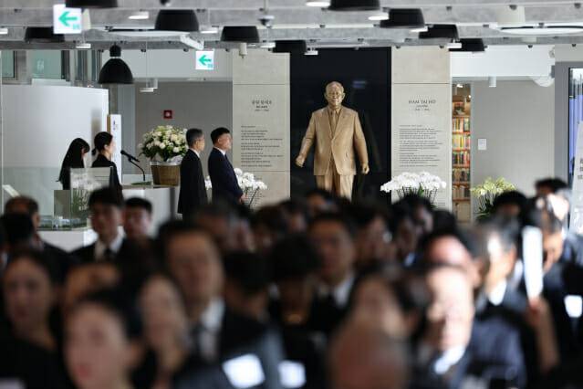 지난 11일 경기 안양시 함태호홀에서 열린 故 함태호 명예회장 서거 10주기 추모식. (사진=오뚜기)