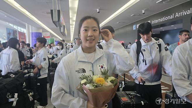 결전지 나고야에 입성한 탁구 스타 신유빈. 권종오 기자