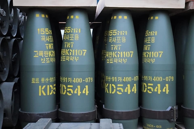 ▲155㎜ 자주곡사포탄. 사진=대한민국 육군