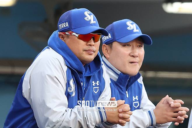 ▲ 왼쪽부터 박한이 코치, 배영섭 코치 ⓒ곽혜미 기자