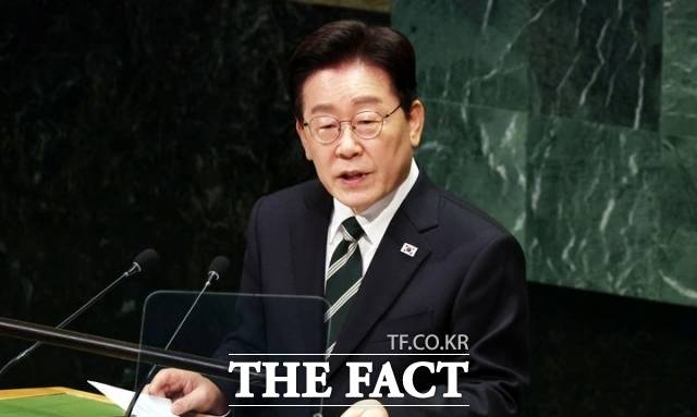 이재명 정부 들어 한미 정상회담은 이번이 세 번째다. 사진은 이 대통령이 22일(현지시간) 뉴욕에서 열린 제81차 유엔 총회에서 기조연설을 한 모습. /뉴시스