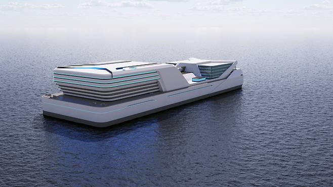 삼성중공업이 개발하는 해상 부유식 데이터센터(floating data center) 조감도. /삼성중공업