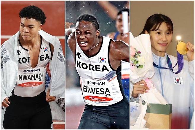 (왼쪽부터) 나마디 조엘진, 비웨사 다니엘 가사마, 이해란