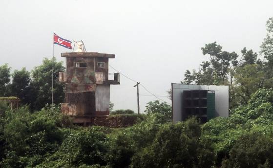 경기도 파주 접경지역의 북한군 대남 확성기. 연합뉴스