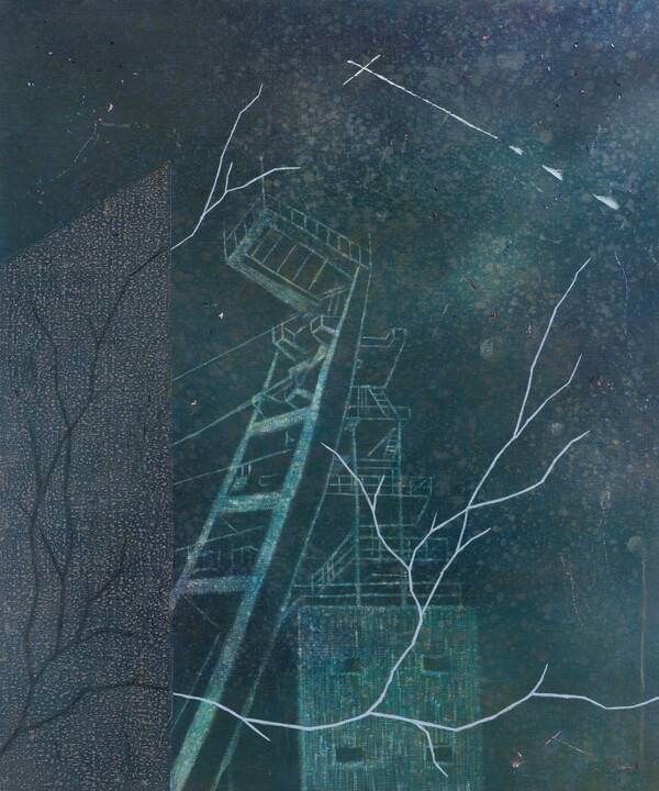 박진흥 작 '22,907일의 하늘' , 73×60.8cm, Oil on Canvas, 2026. 작가의 조부 박수근 화백 작품의 결을 느낄 수 있다. 사진=갤러리 반디트라소 제공