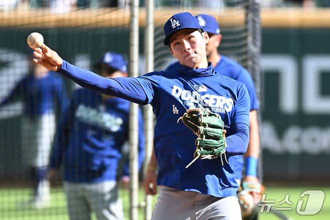 MLB 다저스 김혜성이 밀워키와 NLCS 엔트리에서 제외됐다.ⓒ AFP=뉴스1
