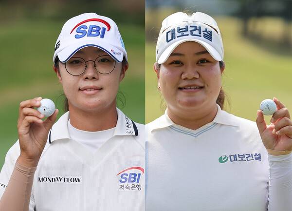 2026년 한국여자프로골프(KLPGA) 투어 '변형 스테이블포드 방식'의 HJ중공업·동부건설 챔피언십에 출전한 김가희2, 송은아 프로가 최종라운드에서 홀인원을 기록했다. 사진제공=KLPGA (사진을 무단으로 사용하지 마십시오.)