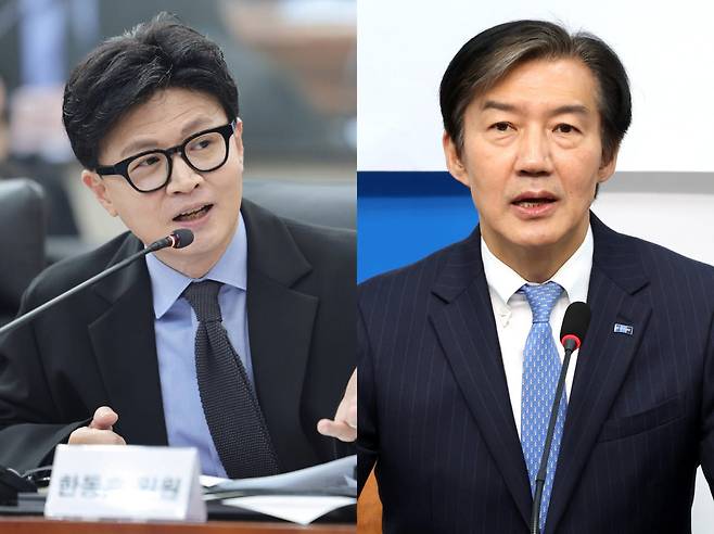 한동훈 무소속 의원(왼쪽), 조국 조국혁신당 혁신정책연구원장. (사진=연합뉴스)