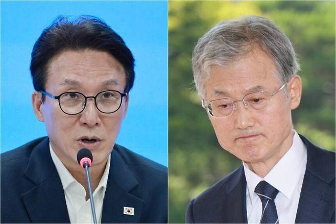 김민석 더불어민주당 대표(왼쪽)가 지난달 15일 서울 영등포구 여의도 민주당 중앙당사에서 열린 제1차 시·도당위원장 연석회의에 참석해 인사말을 하고 있다. 조희대 대법원장(오른쪽)이 지난달 3일 서울 서초구 대법원으로 출근하고 있다. 연합뉴스