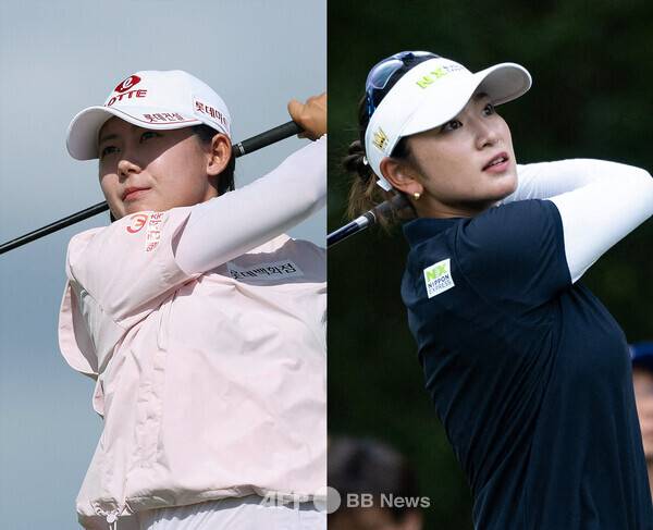 2026년 미국여자프로골프(LPGA) 투어 '아시안 스윙' 뷰익 LPGA 상하이 골프대회에 출전한 황유민 프로, 일본의 하라 에리카. 사진제공=ⓒAFPBBNews = News1 (사진을 무단으로 사용하지 마십시오.)