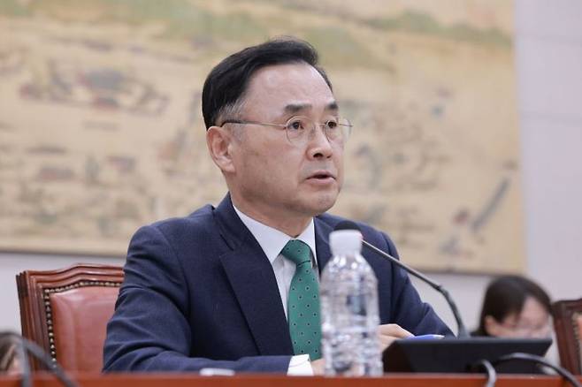 7일 국회 교육위원회에서 열린 교육부, 국가교육위원회 등에 대한 국정감사에서 차정인 국가교육위원장이 교육위원 질의에 답하고 있다. 연합뉴스
