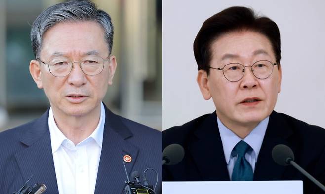 정성호 더불어민주당 의원(왼쪽)과 이재명 대통령. 연합뉴스